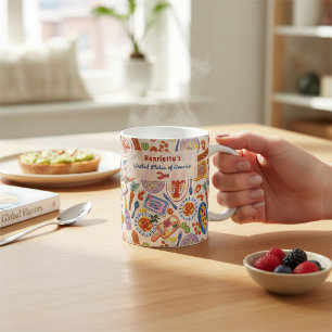 Mug Motif de foodie dessiné à la main de manière fanta