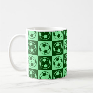 Mug Motif de football / ballon de football à damier -