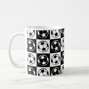 Mug Motif de football / ballon de football à damier 