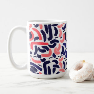 Mug Motif de formes acryliques bleues et oranges artis