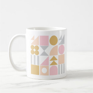 Mug Motif de formes géométriques en rose pastel et or