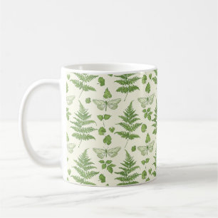 Mug Motif de fougère botanique vert jaune