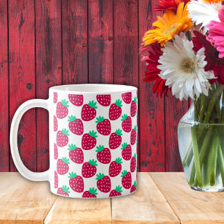 Mug Motif de fraise mini mignonne en rouge et vert