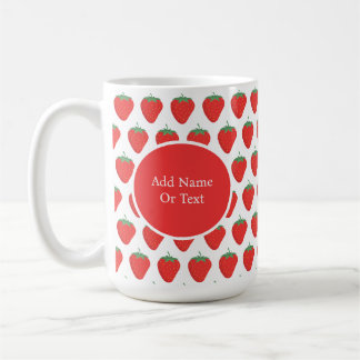 Mug Motif de fraises blanc et rouge Cute personnalisé