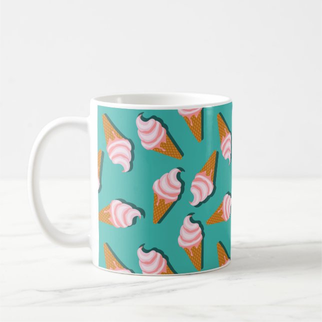 Mug Motif de glace en cônes gaufrés et de yaourt glacé (Gauche)