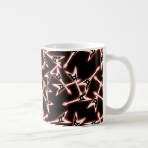 Mug Motif de guitare électrique en métal lourd rouge e
