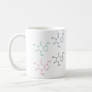 Mug Motif de la molécule de caféine colorée