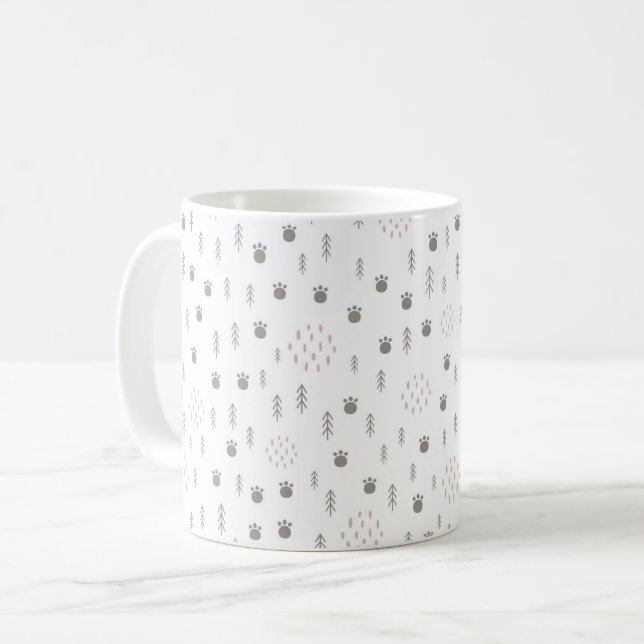 Mug Motif de la piste animale du bois mûre (Devant gauche)