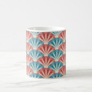 Mug Motif de la queue de paon rouge et bleu