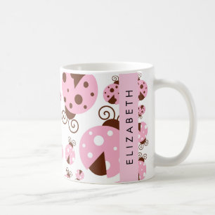 Mug Motif De Ladybugs, Ladybugs Rose, Votre Nom