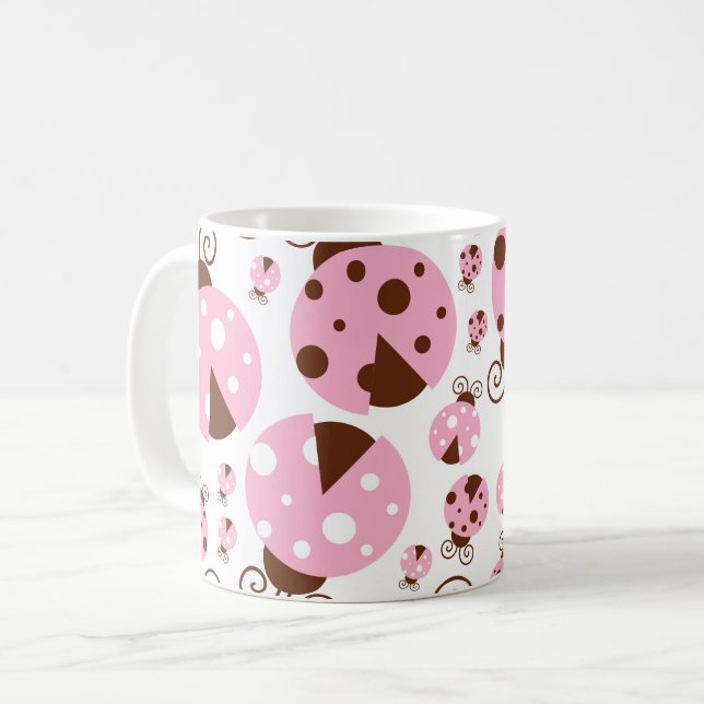 Mug Motif De Ladybugs, Mignons Ladybugs, Pink Ladybugs (Devant gauche)