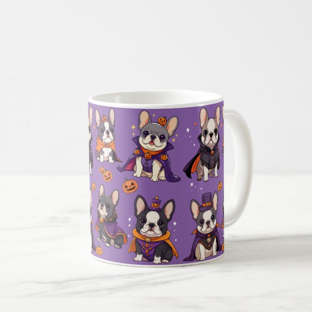 Mug Motif de l'halloween Bulldog français mignon (Devant droit)