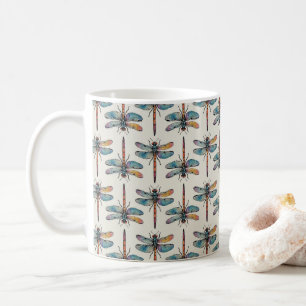 Mug Motif de libellule coloré