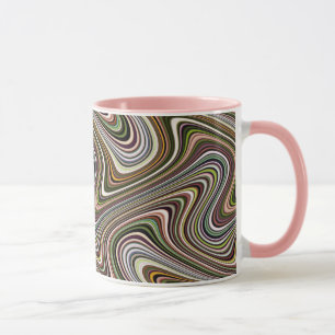 Mug Motif de ligne courbe multicolore très unique