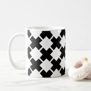 Mug Motif de lignes rustiques en diagonale noire