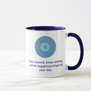 Mug Motif de l'oeil bleu Good Vibes en détresse