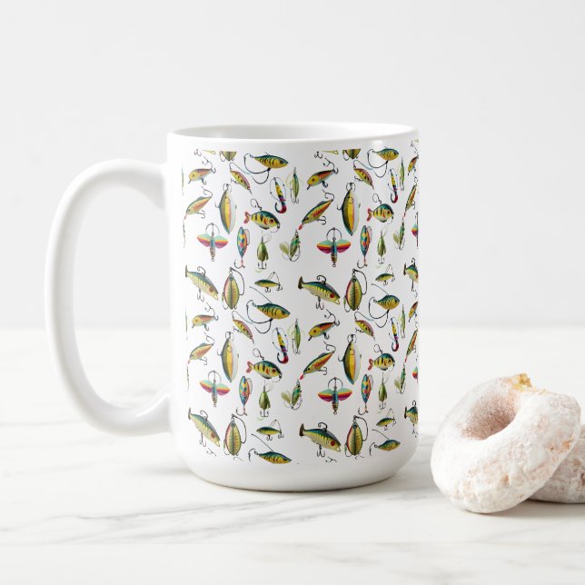 Mug Motif De Lots De Pêche (Avec donut)