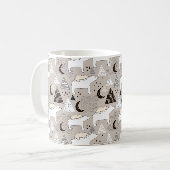 Mug Motif de l'ours de bois du mignon Doodland (Devant gauche)