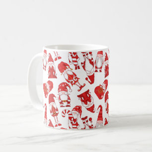 Mug Motif de lutin de Noël fantaisiste rouge et blanc