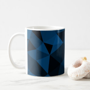 Mug Motif de maillage géométrique bleu foncé et noir