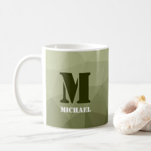 Mug Motif de maillage géométrique vert clair de l'armé