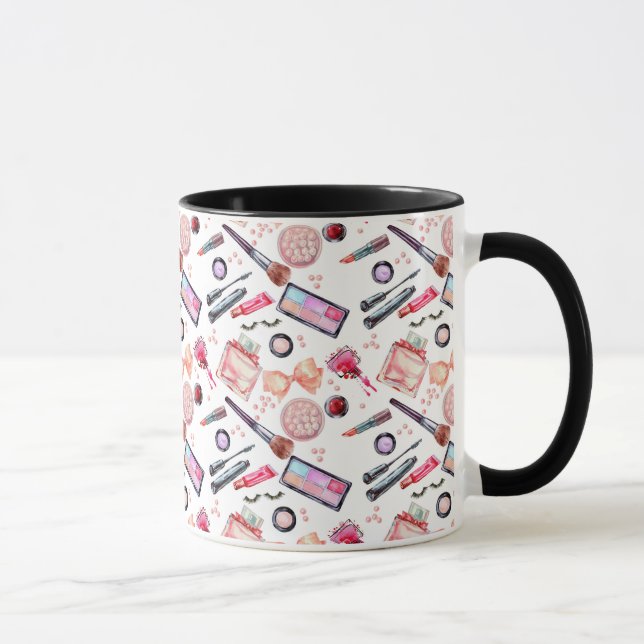 Mug Motif de maquillage d'aquarelle (Droite)