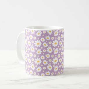 Mug Motif de Marguerite Dessiné à la Main avec Lavande