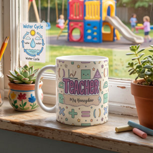 Mug Motif de mathématiques pour un professeur mignon 
