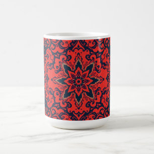 Mug Motif de médaillon persan orné rouge bleu de luxe