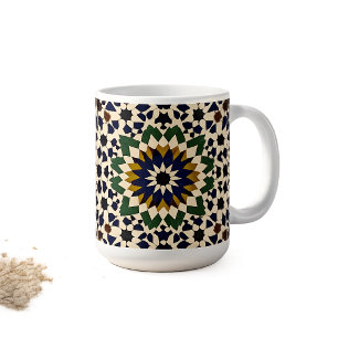 Mug Motif de mosaïque géométrique marocaine M en céram