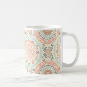 Mug Motif de Motifs kazakhs de Suzani rose