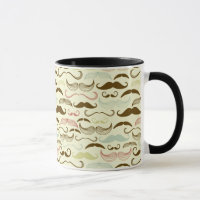 Motif de moustache, rétro style 4