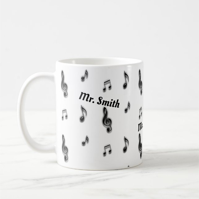 Mug Motif de Musical Notes Musique Enseignant Merci (Gauche)
