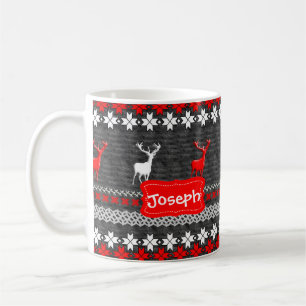 Mug Motif de Noël des cerfs scandinaves Personnalisé