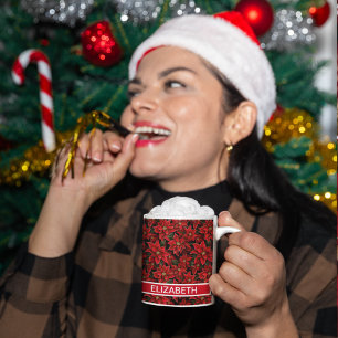 Mug Motif de Noël des Fêtes Rouges