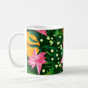 Mug Motif de Noël en aquarelle transparent avec poinse
