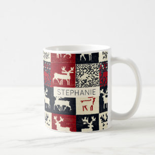 Mug Motif de Noël en Patchwork   Rustique