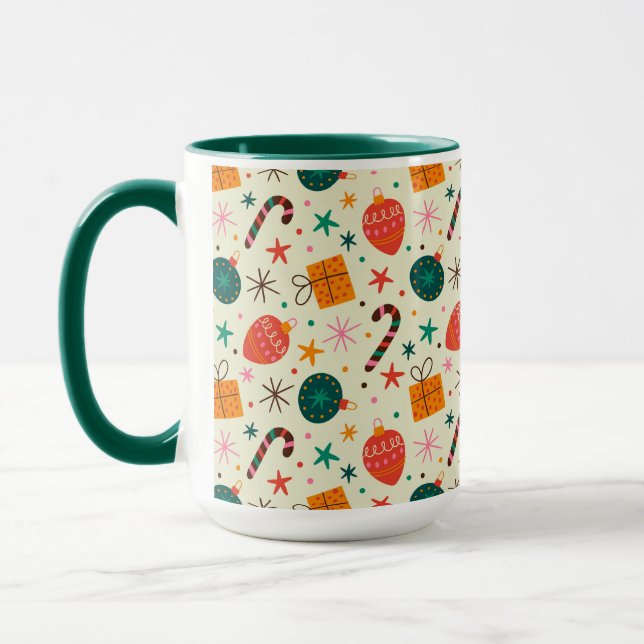 Mug Motif de Noël rétro et cadeau (Gauche)