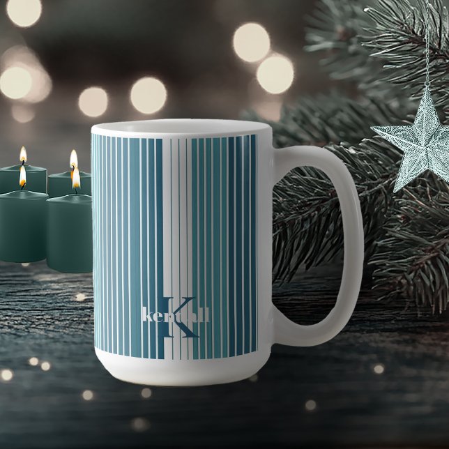 Mug Motif de Noël turquoise Pinstripe #28 ID1009 (Créateur téléchargé)