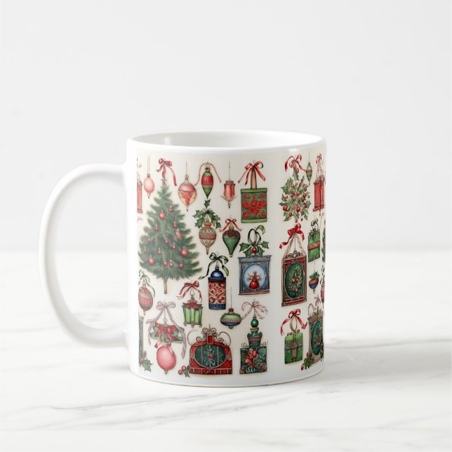 Mug Motif de Noël Vintage (Gauche)
