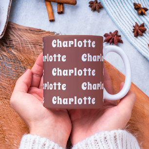 Mug motif de nom blanc Brown