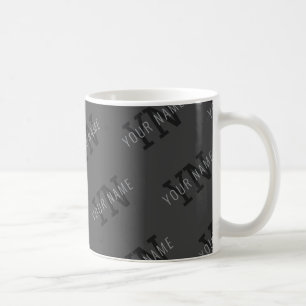 Mug Motif de nom et monogramme gris
