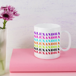 Mug Motif de nom personnalisé coloré