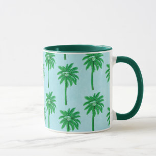 Mug Motif de palmier sur le bleu