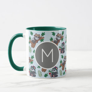 Mug Motif de pandas chinois mignons monogrammé