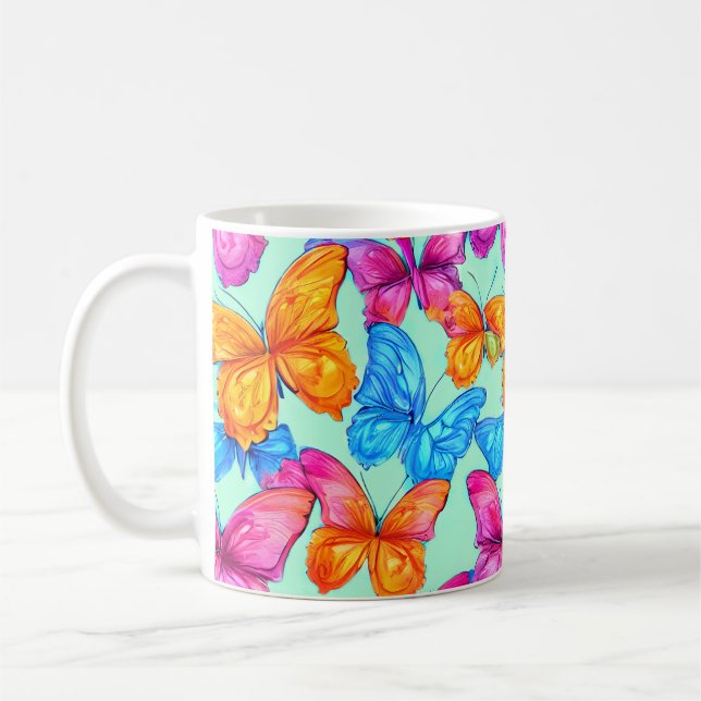 Mug Motif de papillons colorés (Gauche)