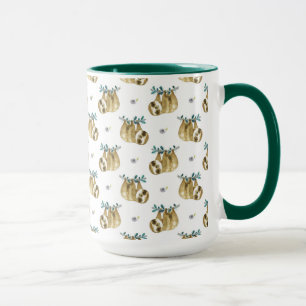 Mug Motif de paresse d'aquarelle de tarte de Cutie