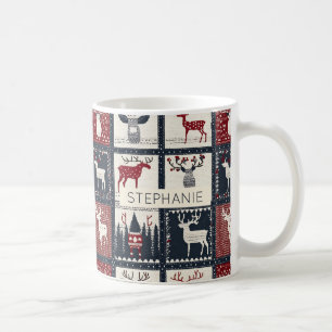 Mug Motif de patchwork à noeud rustique   nordique