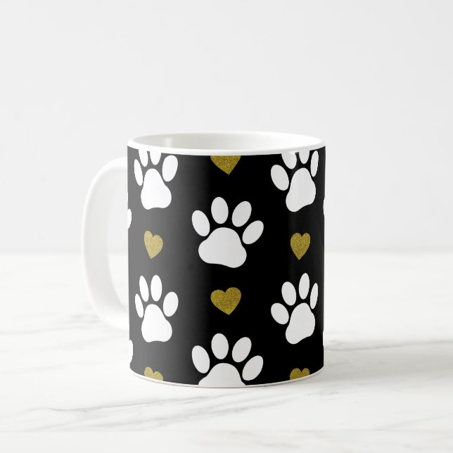Mug Motif De Pâtes, Pâtes De Chien, Pâtes Blanches, Co (Devant gauche)