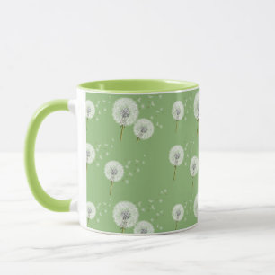 Mug Motif de pissenlit sur l'arrière - plan vert
